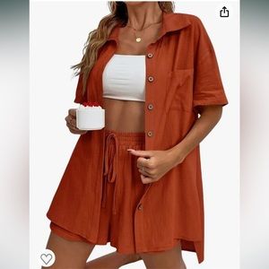Red Amazon Short and Shirt Set